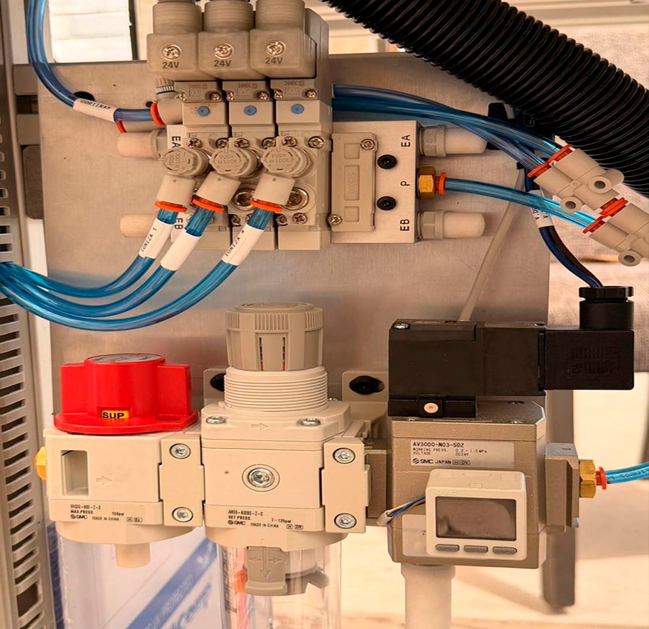 Conjunto neumático SMC integrado en equipo HEC